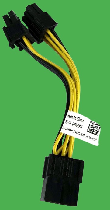0TM5PH Dell 5inch PCIe-8-Pin to 2x 6-Pin PCIe GPU Power Cable